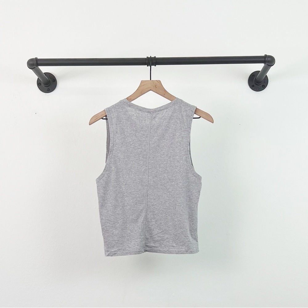 NWT Prana Organic Graphic Sleeveless Shirt Heather Grey Pride Mountain - Picture 6 of 7